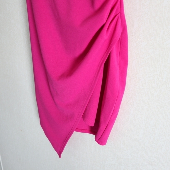 LOVE Nickie Lew Sparkle Pink Ruched side Stretch Dress - Picture 11 of 15